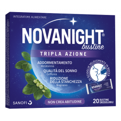 20 bustine di Novanight Tripla Azione Integratore di Melatonina