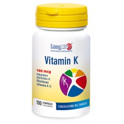 Confezione da 100 compresse di Integratore per Ossa Vitamin K da Longlife
