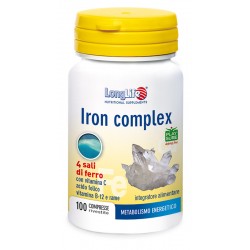 Confezione da 100 compresse di Integratore di Ferro Iron Complex da Longlife