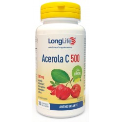 Flacone da 30 compresse Gusto Limone di Integratore Difese Immunitarie Acerola C500 da Longlife