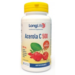 Flacone da 30 compresse Gusto Arancia di Integratore Difese Immunitarie Acerola C500 da Longlife
