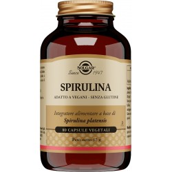 Confezione da 80 capsule vegetali di Integratore Tonificante Spirulina da Solgar