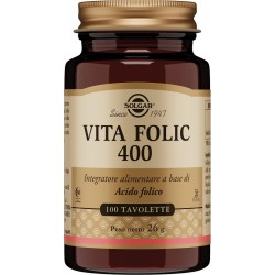Flacone da 100 tavolette di Integratore per Gravidanze Vita Folic 400 da Solgar