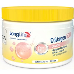 Confezione da 130 g di Integratore di Collagene Collagen 5000 Powder da Longlife