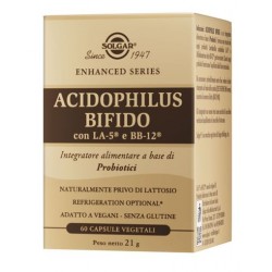 Confezione da 60 capsule vegetali di Integratore Probiotico di Acidophilus Bifido da Solgar