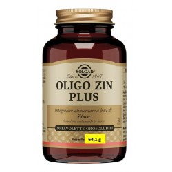Confezione da 50 Tavolette di Integratore di Zinco Oligo Zin Plus da Solgar