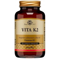 Confezione di 50 capsule vegetali di Integratore Vitamina K VIta K2 da Solgar