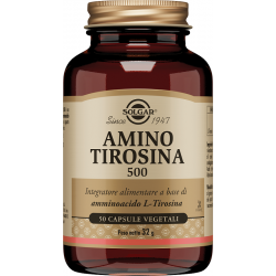 Confezione da 50 capsule Vegetali di Integratori di Aminoacidi di Amino Tirosina 500 da Solgar