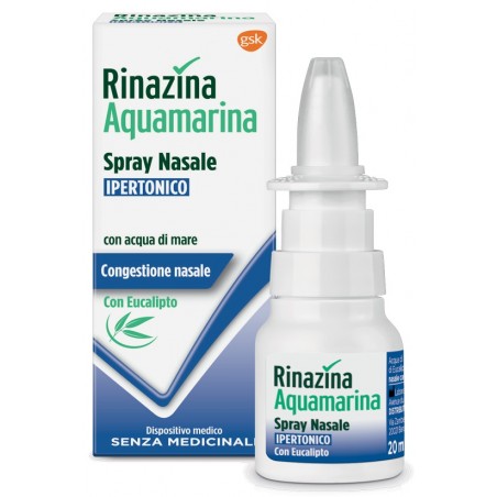 20 ml di Rinazina Aquamarina Spray Nasale Ipertonico con Eucalipto