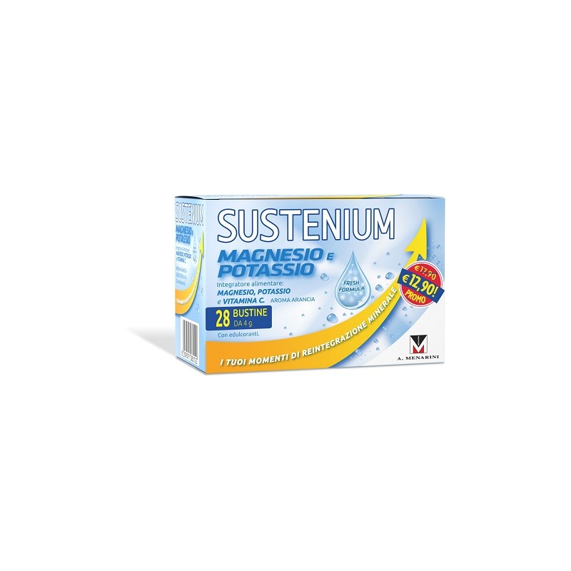 28 Bustine Promo di Sustenium Magnesio e Potassio Integratore Tonificante