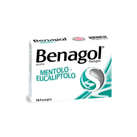 Blister 16 caramelle di Benagol Gusto Mentolo-Eucaliptolo della Reckitt Benkiser