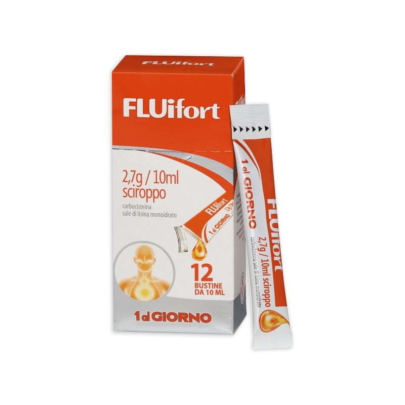 confezione 12 stick da 10 ml sciroppo fluifort