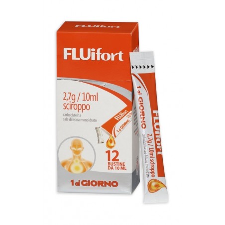 Dompè Fluifort 12 Stick da 10 ml sciroppo per la tosse secca e grassa