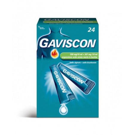 Reckitt Benckiser Gaviscon  Sospensione Orale 24 stick 10 ml Aroma Menta