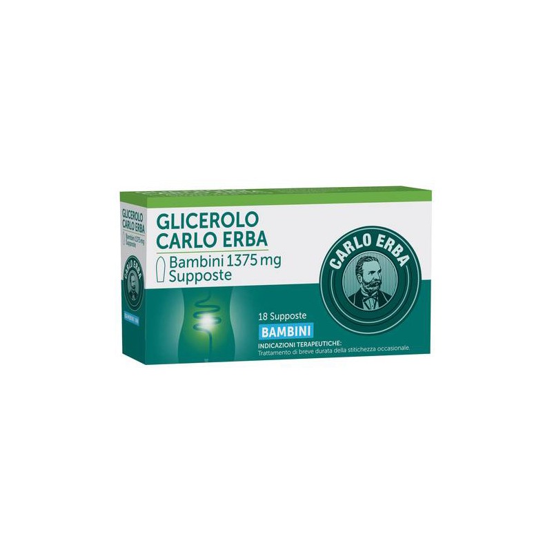 18 Supposte Glicerolo Carlo Erba Bambini 1375 Mg