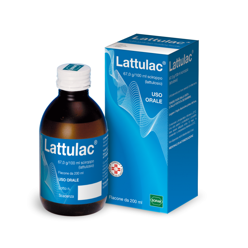 Sciroppo per la stitichezza da 200 ml Alfasigma Lattulac 67,0 G/100 Ml