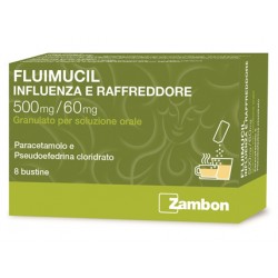 8 Bustine Fluimucil Influenza E Raffreddore 500 Mg/60 Mg