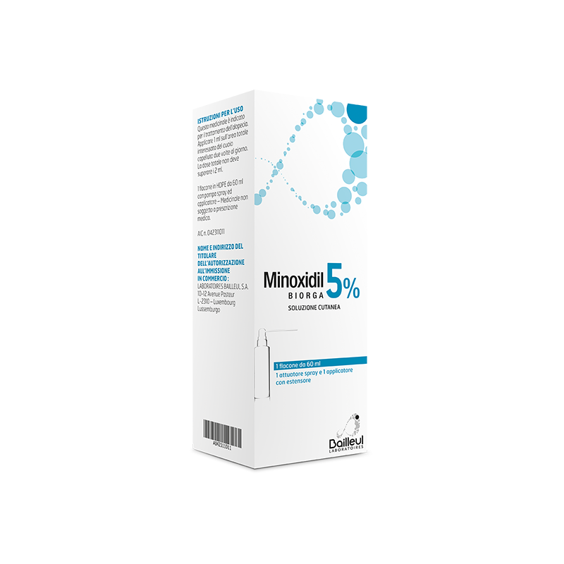 Minoxidil Biorga 5% Soluzione Cutanea Minoxidil 1 flacone 60 ml