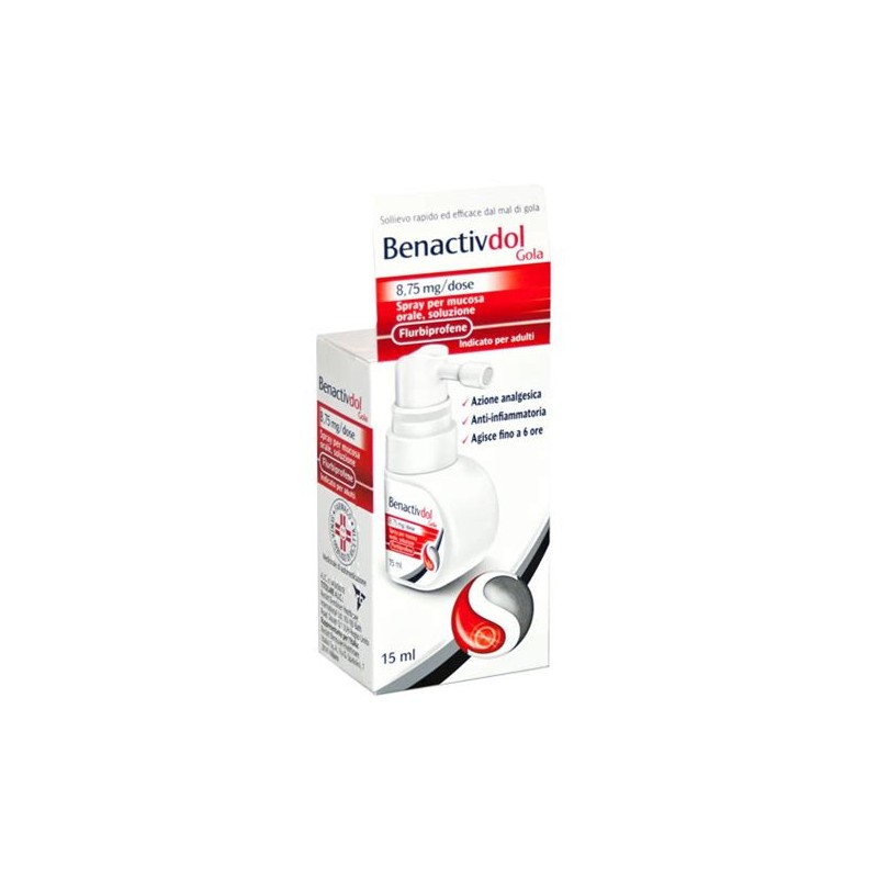 Flacone Spray 15 Ml con applicatore di Benactivdol Gola della Reckitt Benckiser