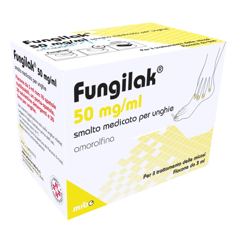 Mibe Pharma Italia Fungilak 50 Mg/ml Smalto Medicato Per Unghie Amorolfina