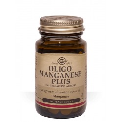 Barattolo da 100 tavolette di Integratore Antiossidante Oligo Manganese Plus da Solgar