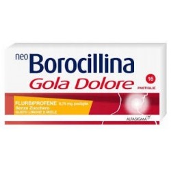 Blister da 16 Pastiglie di Neo Borocillina gola dolore senza zucchero gusto limone dell'Alfasigma