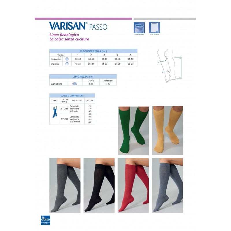 Cizeta Medicali Varisan Passo 15-20 Mmhg Gambaletto Ad Pc Blu Normale 2