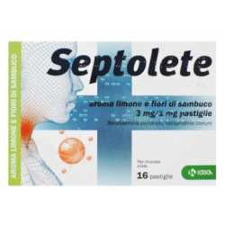 16 Pastiglia Septolete Aroma Limone E Fiori Di Sambuco