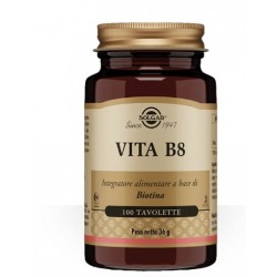 Barattolo da 100 Tavolette di Integratore di Biotina Vita B8 da Solgar