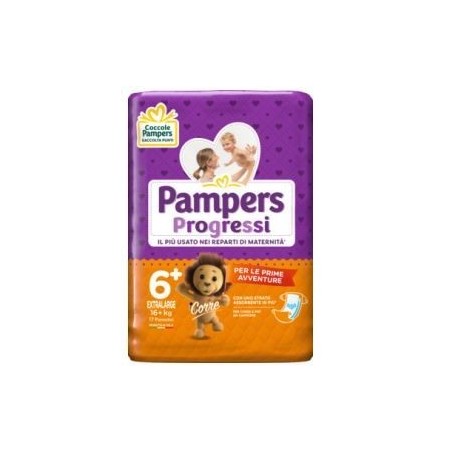 Fater Pampers Progressi Extralarge Pannolino 6+ 16+kg 17 Pezzi