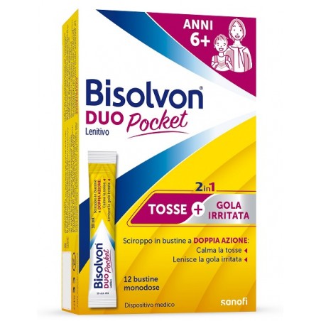 12 bustine di Bisolvon Duo Pocket Lenitivo