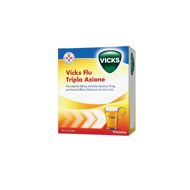 Farmaco antipiretico e fluidificante Vicks Flu Tripla Azione