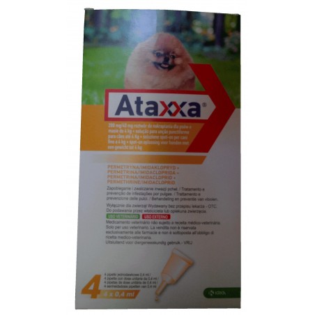 Krka Farmaceutici Milano Ataxxa 200 Mg/40 Mg Soluzione Spot-on Per Cani Fino A 4 Kg