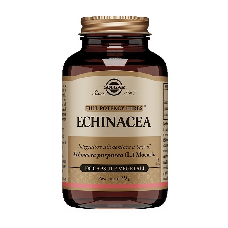 Barattolo da 100 Capsule Vegetali di Integratore per Difese immunitarie da Solgar Echinacea