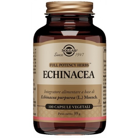 Barattolo da 100 Capsule Vegetali di Integratore per Difese immunitarie da Solgar Echinacea Barattolo da 100 Capsule Vegetali di Integratore per Difese immunitarie da Solgar Echinacea