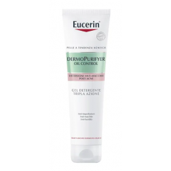 confezione da 150 ml eucerin Dermopurifyer Gel Detergente Tripla Azione anti-macchie e anti-imperfezioni