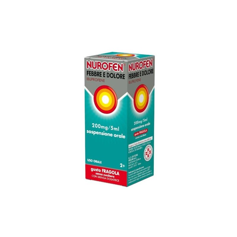 flacone 100 ml con siringa dosatrice nurofen bambini gusto fragola