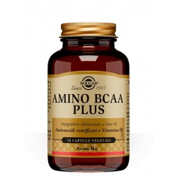 Barattolo da 50 capsule di Integratore di Aminoacidi Amino Bcaa Plus da Solgar