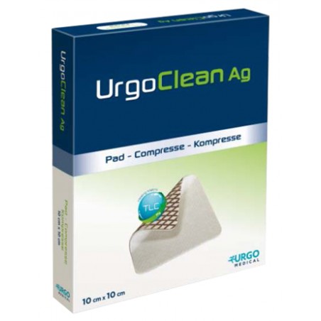 Urgo Medical Italia Medicazione Tnt Assorbente Gelificante Urgoclean Ag/silver 15x15cm 5 Pezzi