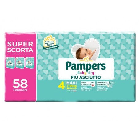 Fater Pampers Baby Dry Trio Dwct Maxi 58 Pezzi