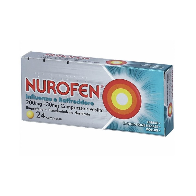 Blister da 24 compresse rivestite di Nurofen Influenza e Raffreddore della Reckitt Benckiser