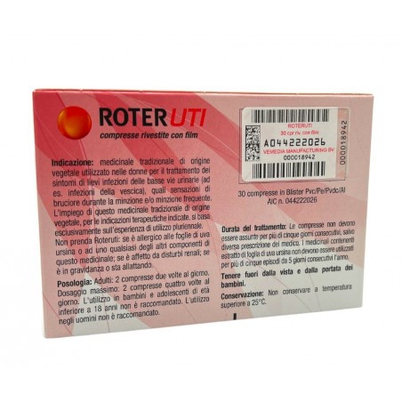 Vemedia Pharma Roteruti Compresse Rivestite Con Film Estratto Secco Di Foglie Di Uva Ursina