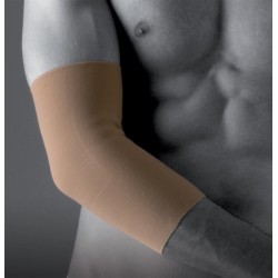 Gomitiera Poliestensiva GloriaSan a Compressione Media - Confortevole e Sagomata, Colore Beige, Ideale per Supporto Articolare
