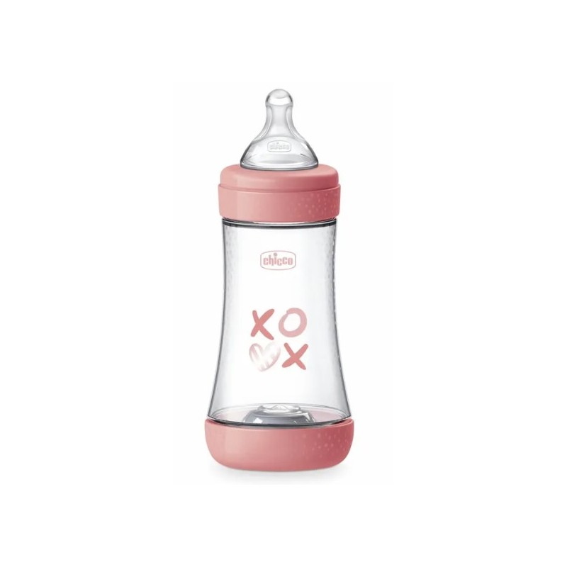 240ml di Chicco Biberon Perfect 5 in Silicone Rosa