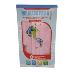 C&s Italy Mymask Pro Ii Mascherina Chirurgica Farfalle Rosa 10 Pezzi