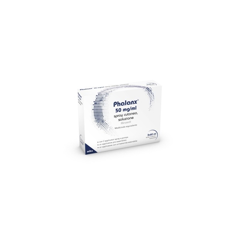 Phalanx 50 Mg/ml Spray Cutaneo 3 flaconi Soluzione Minoxidil Medicinale Equivalente