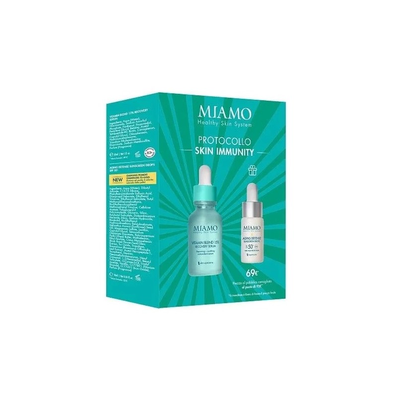 Med Miamo Cofanetto 2024 Skin Immunity Booster 1 Vitamin Blend 30 Ml + 1 Aging Defense 10 Ml