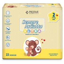 22 pezzi di Profar Sempre Asciutto Pannolino Ultra Mini 3/6 Kg