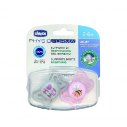 2 pezzi di Succhietti Light in Silicone Rosa 2-6 mesi da Chicco