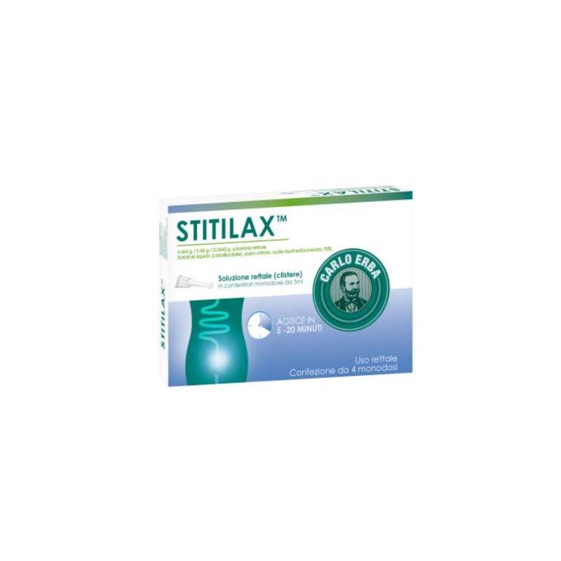 4 flaconi monodose di Carlo Erba Stitilax Soluzione Rettale
